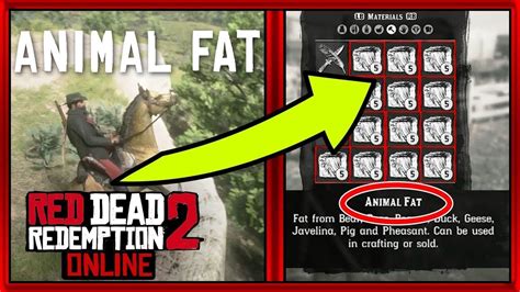 How to get animal fat rdr2. 797 121K views 4 years ago #RDR2 #SenpaiRu #AnimalFats Fast and easy way to find animal fats. If you are upgrading your bullet ammo for exploding bullets, here is a method to farm and the... 