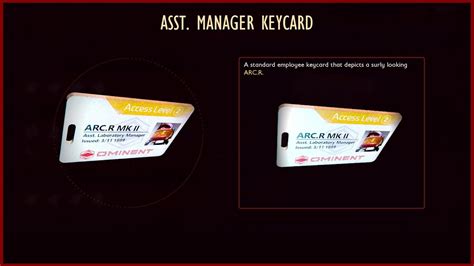 Oct 4, 2022 · The Assistant Manager Keycard is vital for opening all previously locked doors in the Black Ant Lab, but obtaining such a card requires defeating a fairly tough enemy. You will need to brave the ... .
