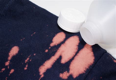 How to get bleach stains out of clothes. Mar 23, 2022 · Dilute 1/4 cup of bleach with 1 gallon of water. If you use a concentrated bleach formula, use 2 to 3 tablespoons of bleach in 1 gallon of water. Dip the stained portion of the clothing into the diluted bleach. Blot the stain. Soak the entire garment in the bleach solution as an alternative to spot cleaning. Wait five minutes to give the bleach ... 