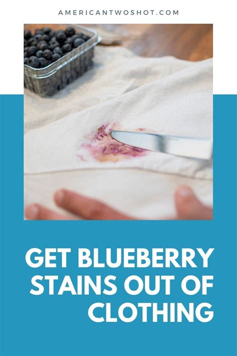 How to get blueberry stains out. Begin by flushing the stain with cold water as quickly as possible. Mix one quart of cool water, a tablespoon of white vinegar, and half a teaspoon of liquid laundry detergent in a bowl. Soak the stained garment in this solution for 15 minutes and then … 
