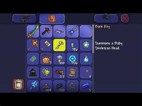 How to get bones in terraria. The Bone Key is a pet -summoning item that is always dropped from the Dungeon Guardian. Upon use, it summons a Baby Skeletron Head pet which follows the player around infinitely. The Baby Skeletron Head … 