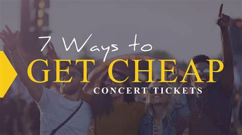 How to get cheap concert tickets. Oct 27, 2023 ... Ways To Save on Concert Tickets · Use a discounted market. “The best way to save money is to buy with discounted platforms or the resale market,” ... 