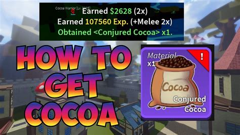 Understanding Conjured Cocoa. Conjured Cocoa is a Logia-type Fruit in Blox Fruits that allows players to transform into a chocolate-like substance, granting them various powers. These powers include enhanced durability, the ability to create chocolate-based attacks, and the ability to regenerate health over time. Conjured Cocoa is highly sought .... 