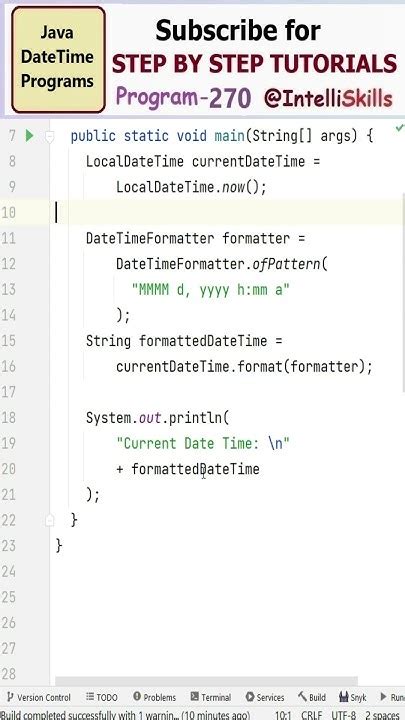 How to get current time java.  Nov 12, 2025 · In Java programming, retrieving...