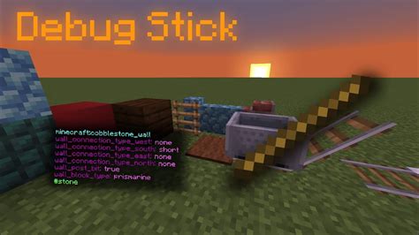 Mar 8, 2022 · Share. 639K views 1 year ago. Learn how to use the debug stick in Minecraft, the debug stick is a feature that allows you to adjust and change block states, flip, water log, rotate and... . 