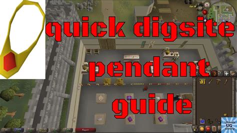 A Dig Site pendant is a Ruby necklace that has been enchanted using the Enchant Level 3 Jewellery spell. It requires the completion of The Dig Site quest to make or use. This item cannot be sold at the Grand Exchange. . 