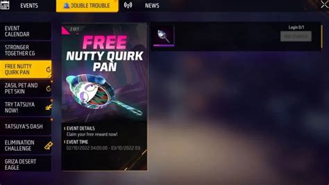 How to get free Nutty Quirk pan in Free Fire MAX