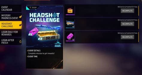 How to get free Weapon Royale vouchers and gun crates from Headshot Challenge in Free Fire MAX