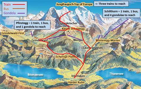 How to get from Munich to Interlaken by train, bus, car or …