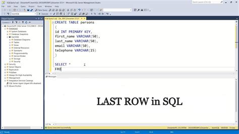 How to get last row in sql