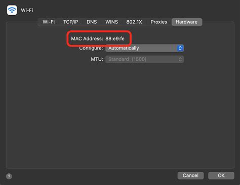 How to get mac address in mac