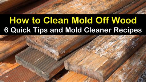 How to get mold off wood. Spray diluted bleach onto the moldy area. Mix water and bleach at an 8:1 ratio, and put the solution in a spray bottle. Spray the moldy area with the bleach solution, and let it sit for several minutes. Then use an old rag to wipe up the bleach solution. This will kill any live mold before it spreads. 