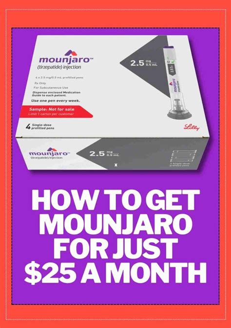 Eligible commercially insured patients with coverage for Mounjaro may pay as little as $25 per prescription with a maximum monthly savings of $150; maximum annual savings of $1800; for additional information contact the program at 833-807-6576. Form more information phone: 833-807-6576 or Visit website.. 
