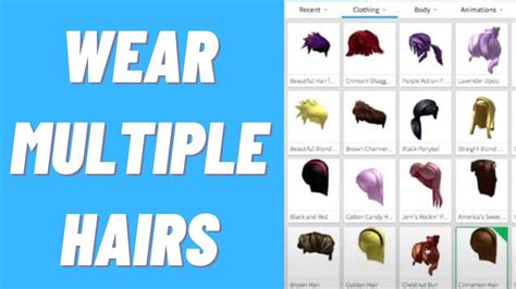 How to equip multiple hairstyles on Roblox. The whole process shouldn’t take more than five minutes, and here’s the rundown. Open your Profile after logging in to Roblox. Enter the Avatar Editor and choose any hairstyle you like. Open your inventory and navigate to the hairstyles section. Select a hairstyle again.