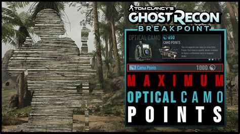 How to get optical camo breakpoint. Learn how to upgrade your optical camo in Conquest mode of Ghost Recon Breakpoint, the latest game from Ubisoft. Find out where to farm camo points, how much it costs, … 