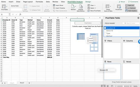 How to get pivot table in excel