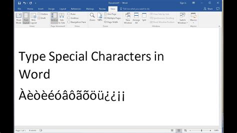 How to get spanish characters in word