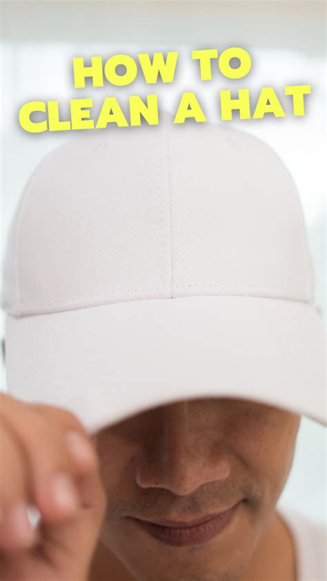 How to get sweat stains out of a hat. Step 5. Rinse the shampoo off the cap with clean water. Wash the cap in your washing machine. Put it on a coffee can or a pot close to the same size as the cap to dry so it keeps its shape. 