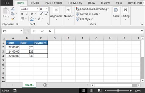 How to get the Multiplying Time Values And Numbers in Excel