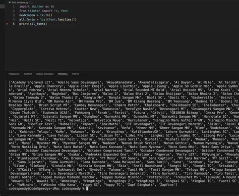 How to get the list of all available fonts in Tkinter CodeSpeedy