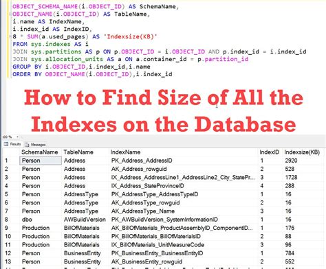 How to get the size of every index in a local SQL Server Instance