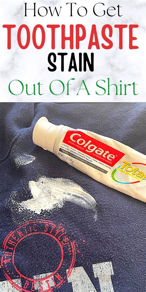 How to get toothpaste out of shirt. 1. Mix one tablespoon of liquid hand dishwashing detergent with two cups of cool water. 2. Using a clean white cloth, sponge the stain with the detergent solution. 3. Blot until the liquid is ... 