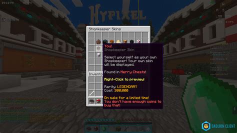 How to get your own shopkeeper skin? - Hypixel