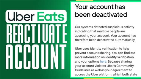 How to get your uber eats account reactivated.  This resource includes an extensive list of...