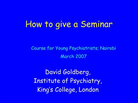How to give a seminar in college