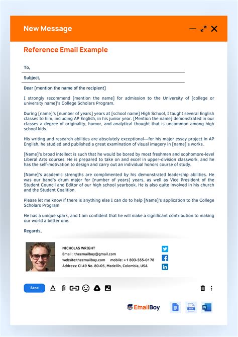 How to give reference in mail