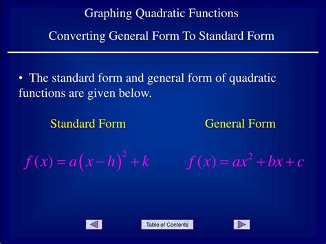 How to go from general form to standard form of quadratic …