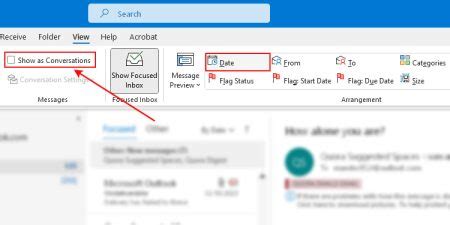 How to group conversation in outlook