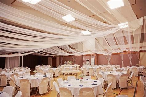 How to hang tulle for the reception cieling with …