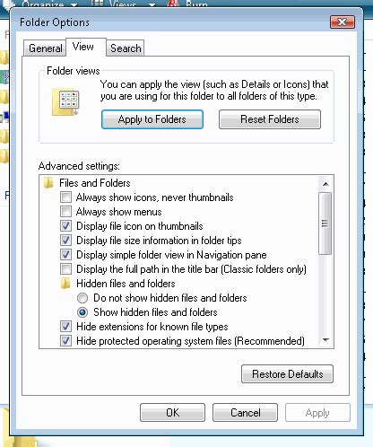How to hide folders in vista