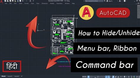 How to hide or unhide menu bar and ribbon AutoCAD YouTube.