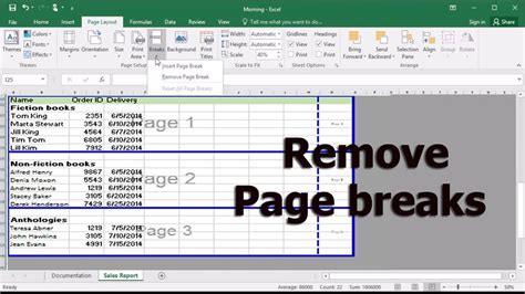 How to hide page break lines in Page Layout view in Excel