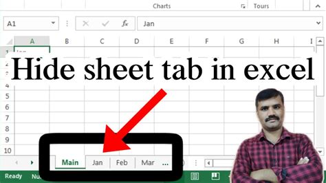 How to hide sheet name in excel