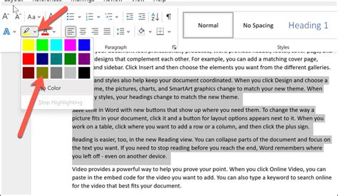 How to highlight a document in word