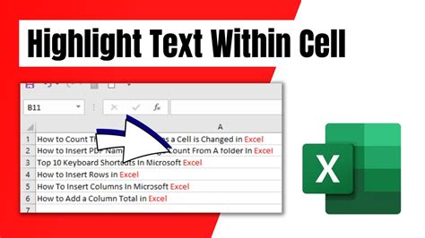 How to highlight text in excel.  Master these techniques to emphasize data effectively...