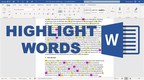 How to highlight words in word