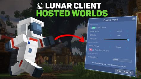 How to host a world on lunar client.  First, make sure that you have your...