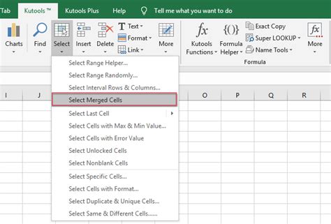 How to identify merged cells in excel