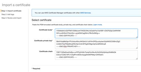 How to import a .pfx certificate in AWS Certificate Manager?