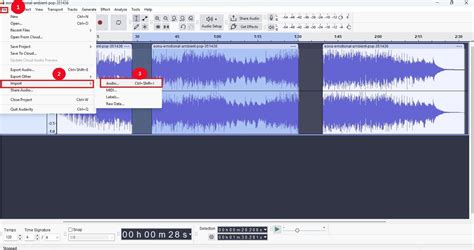 How to import audio in audacity