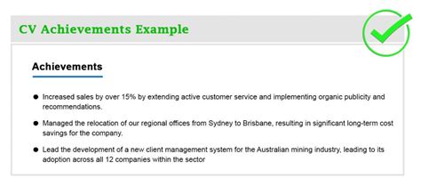 How to include achievements in cv