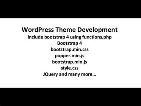 How to include bootstrap in wordpress