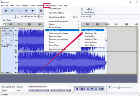 How to increase bass in audacity