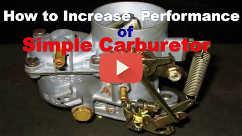 How to increase carburetor performance