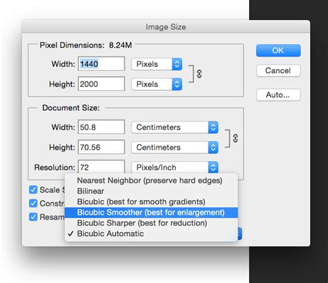 How to increase dpi of a picture. Open your image in Photoshop. Choose Image › Image Size. Deselect Resample. This will automatically lock the current ratio of Width and Height. To adjust Resolution, add new values. Photoshop will automatically change the Document Size to match. To adjust Document Size, add new values under Height and Width. 