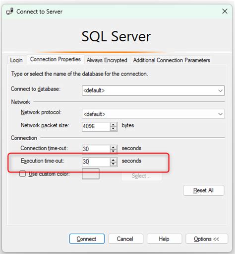 How to increase execution timeout in sql server. .  Jan 10, 2025 · Fi...